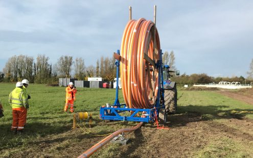 SoluForce Gas Tight Pipe Getting Uncoiled Before Installation | Pipelife